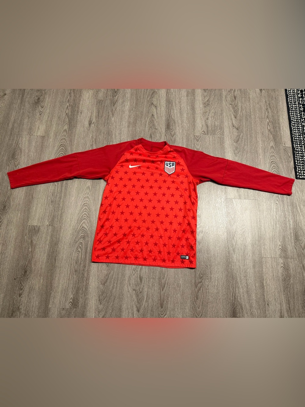 Nike United States Men's National Team Red Soccer Thermal Jersey Men's L